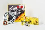 Kit chaîne de moto DID Honda NC 750 X ABS (+-DCT) RC72 2014-2015 avec la chaîne de moto, la couronne, le pignon, attache chaîne + le spray spécial chaîne
