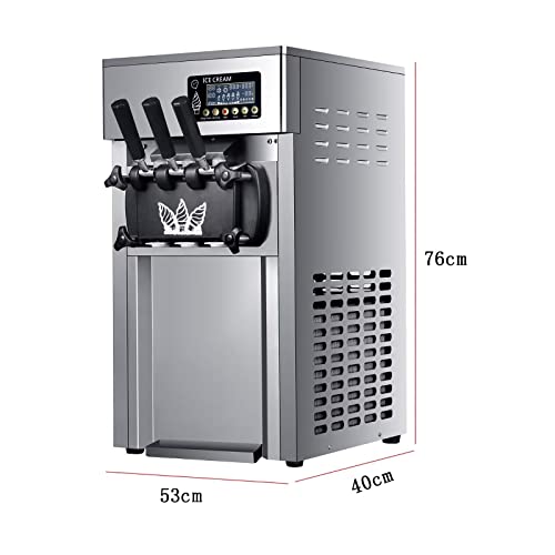 Gewerbliche Eismaschine Für Die Gastronomie, 1200 W Eiscrememaschine 3 Geschmacksrichtungen 16 Bis 18 L/H Eismaschine… – Bild 5