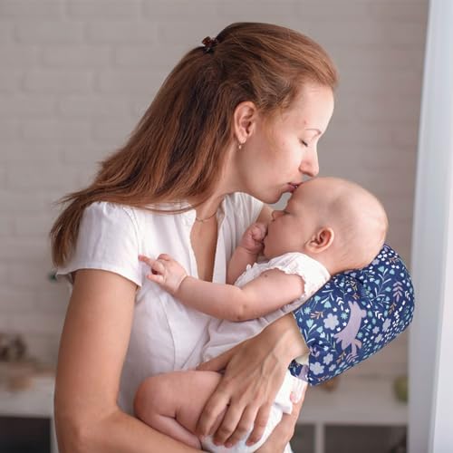 TEUOPIOE 1Pc Baby Nursing Arm Breastfeeding Pillow Soft Cotton Bottle Feeding Pillows for Newborn (Blue Forest) - Thumbnail 7