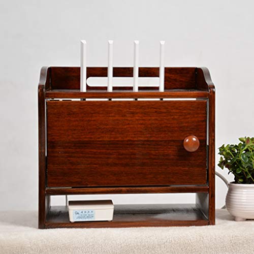 MKJYDM Hölzerne Aufbewahrungsbox Halterung/Halterung/Halterung WiFi-Router TV-Box Set-Top-Box Streaming Media 3-Layer-Spielekonsole Wandhalterung Regal (Color : A(Pine Wood))