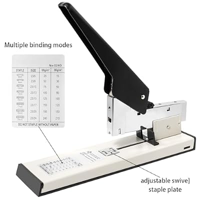 Heavy Duty Stapler with 8000 Staples,Manual Large Office Stapler for 2-240 Sheets,High Capacity Desk Top Stapling Machine with Adjustable Paper Guide