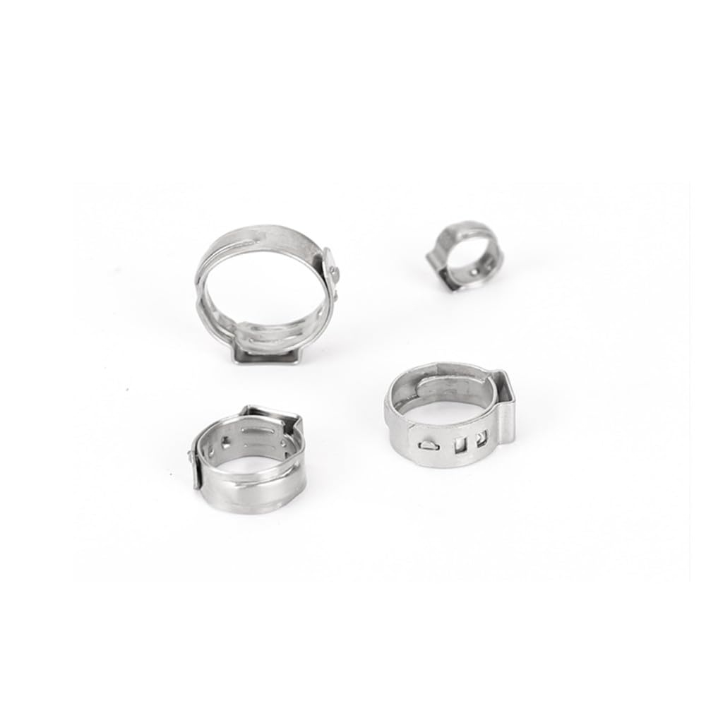 Abrazaderas de presión de una sola oreja, sin escalonamientos, de 26,9 a 30,1 mm, para mangueras y tubos firmes, acero inoxidable 304, paquete de 25