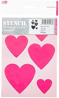 Efco 9320767 Stencil Hearts / 6 Designs DIN A 5, 21 x 15 x 1 cm