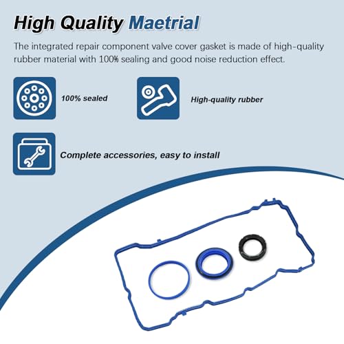 Image of VS50805R Valve Cover Gasket Set for Dodge Charger Challenger 3.6L 2011-2020 Chrysler 200 300, Durango Grand Caravan Journey Jeep Cherokee, Wrangler, Ram 1500 5184596AE