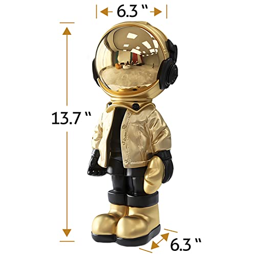 Dosker Astronaut Statues Spaceman Sculpture Polyresin Arts Gifts Gold Figurine Ornament Room Decor For Men,Home And Crafts Desktop Accessories Tabletop Decoration, Living Room, Office, Bookshelf #TOP5