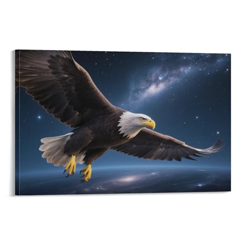 YYVKPMLXC Águila Cuadros Decorativos Modernos Escena Estelar Cósmica Lienzo Pintura Mural Decoración Para Salón Y Dormitorio 16x24inch(40x60cm)