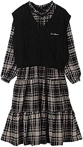 Amazon ラブトキシック マシンウォッシャブル ニットベストつきチェックワンピース ガールズ 通販