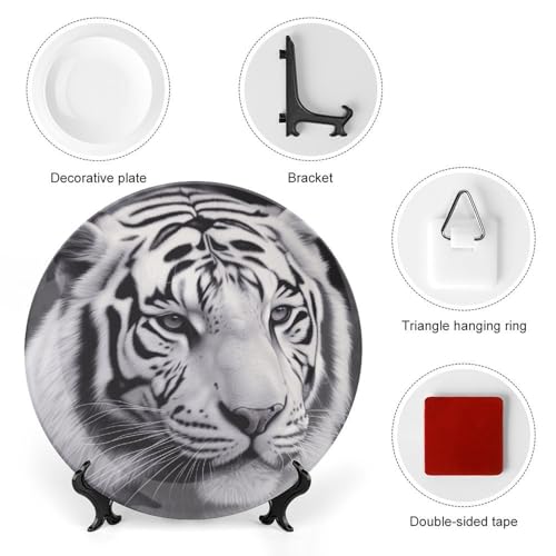 Plato Decorativo de Porcelana White Tiger 7 pulgadas miniatura 3