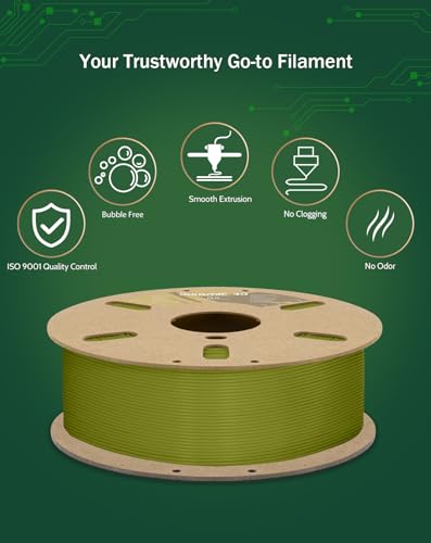 Image of DURAMIC 3D PLA Filament Basic for 3D Printer Neatly Wound Easy Printing | 3D Printing Filament 1.75mm, Dimensional Accuracy + /- 0.02 mm, Fit Most FDM 3D Printers 1KG PLA Brownish Green