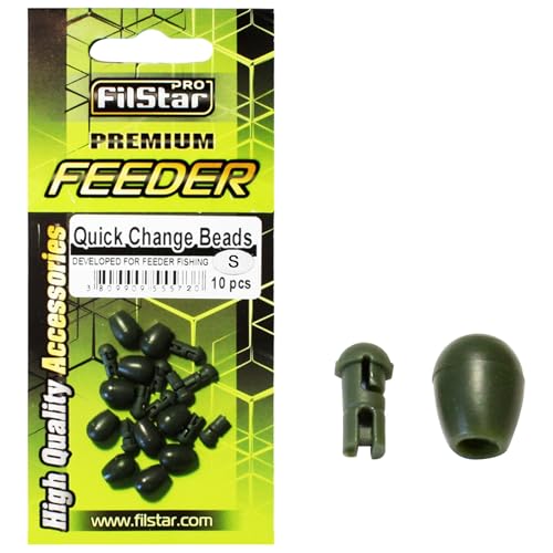 PRO FILSTAR Quick Change Beads Lot de 10 perles de pêche Taille S 9 mm – Perles en caoutchouc – Accessoires de pêche à la carpe – Accessoires de...