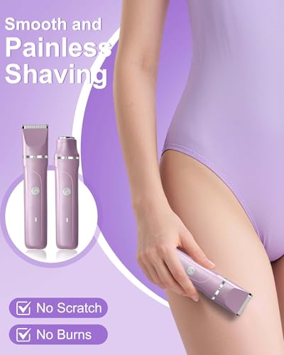 Image of Electric Razors for Women, 2-in-1 Bikini Trimmer with Charging Dock - Precision Bikini Shaver & Facial Trimmer for Sensitive Areas, Waterproof Electric Shaver for Women