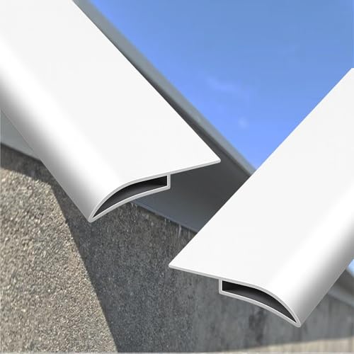 vierteaguas muro exterior Líneas de goteo Tira desviadora de lluvia blanca, dispositivo protector de alero de techo de aleación de aluminio 2 piezas(W 20 MM L 60 CM)