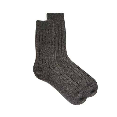 TOD OIMS YAK Wool Socks 100% Natural Cozy Warm Bed Home Socks, Luxury Gift, Made in Mongolia Medium, Brown Undyed, Yak Down