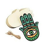 15 Pack 6 Inch Wood Hamsa Hand Cutouts Unfinished Wood Hamsa Hand Crafts Wooden Hamsa Hand Hanging Ornaments DIY Hamsa Hand Craft Gift Tags for Home Party Decoration