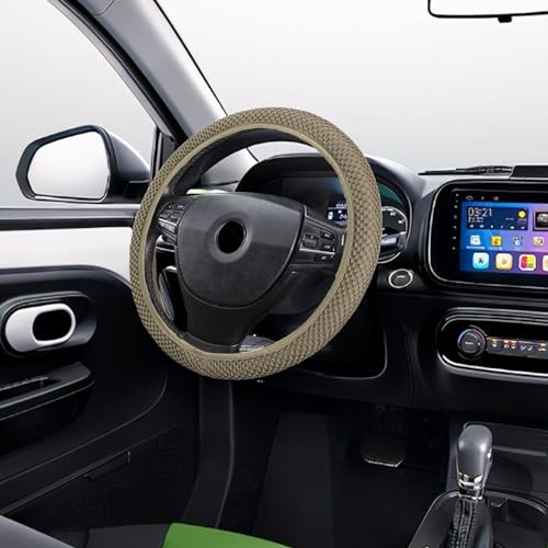 HAOBO Steering Wheel Cover, Universal 15 Inch Automotive Steering Wheel Cover, Microfiber Breathable Ice Silk, Breathable, Anti-Slip, Warm in Winter and Cool in Summer, Car Interior Accessories