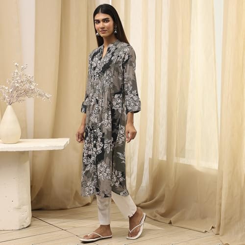 Image of BIBA Women Straight Fit Rayon Kurta