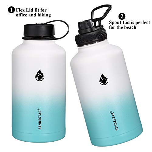 image for SENDESTAR 64 oz Water Bottle Double Wall Vacuum Insulated Leak Proof S