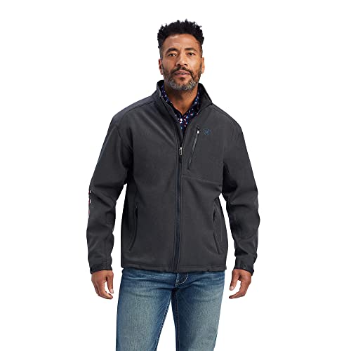 ARIAT Men's Logo 2.0 Patriot Softshell Water Resistant Jacket, Charcoal, Size X-Large Tall
