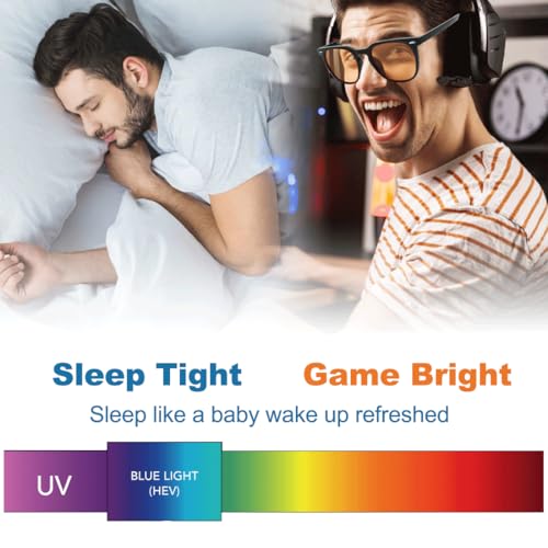 Image of AOSM Gaming Glasses 99.99% Blue Light Blocking Glasses for Men Ultimate Protection for Gaming Anti-Glare and Anti-Fatigue