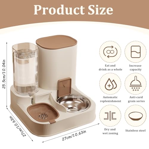 Mangeoire automatique pour chat et distributeur d'eau détachable en acier - 5