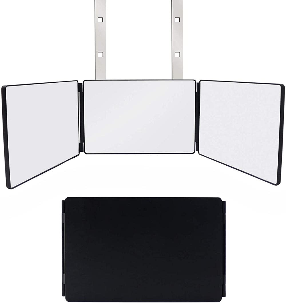 Specchio Trucco 3 Vie Pieghevole - Specchio 360° Con Ingrandimento 10x, Gancio Regolabile Per Parete - Foto 12