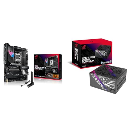 Image of Bundle of ASUS ROG Strix X870E-E Gaming WiFi AMD AM5 ATX Motherboard, DDR5 AEMP, WiFi 7, 5X M.2, PCIe 5.0 + ASUS ROG Strix 1000W Platinum (Fully Modular Power Supply, 80+ Platinum Certified, ATX 3.1)