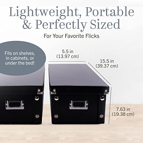 Snap-N-Store Dvd Storage Box - Pack Of 2 - Durable 6 X 8.2 X 16.5 Inch Movie Organizers - Disc Holders With Lids To Store Up To 52 Dvd Cases - Black. #TOP4