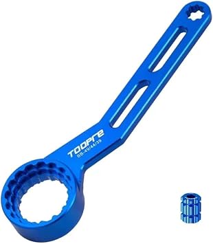 6-in-1 Bottom Bracket Tool, 12/16-Notch 39-49mm, BB Wrench | 12/16-notch fits 39/41/44/46/49mm cups, lockring and crank cap install removal, compatible with Shimano SRAM FSA Rotor
