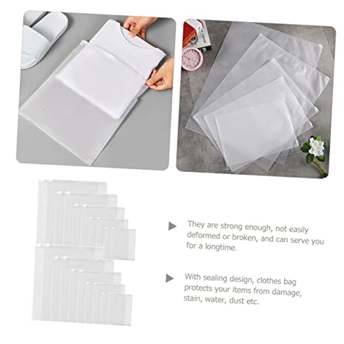 10pcs Thicken Frosted Zipper Bags for Clothes Storage Transparent Clothing Organizer for Packing Sweaters Sturdy Design with Sealing to Protect Items From Damage2