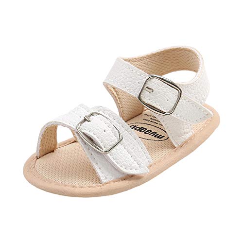 Summer Sandals Soft Anti-Slip Sole Outdoor First Walker Toddler Shoes for Baby Boys Girls 0-18 Months White
