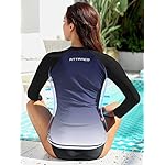 ATTRACO Women's Long Sleeve Rash Guard UV Sun Protection Zipper Gradient Swimsuit Top - Image 3