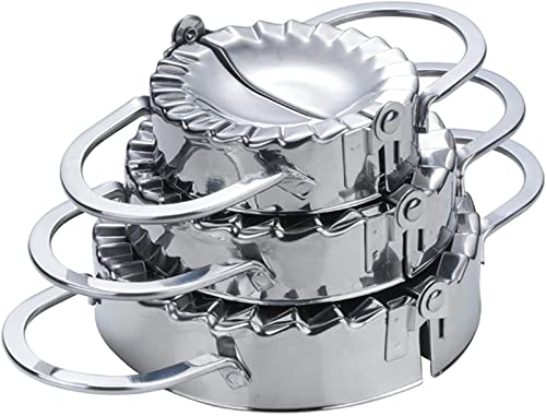 LEAMALLS 3 Piezas Acero Inoxidable Molde para Masa para Hacer empanadillas, Ravioli, Prensa Cortador Maker Masa de Dumpling Molde Masa Herramienta de Cocina Accesorio Cover