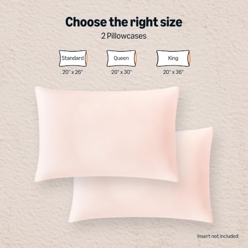 Amazon Basics Cooling Pillow Cases for Hot Sleepers, Soft Pillow Covers, Silky Smooth on Hair and Skin, High Elastic and Envelope Closure for Snug Fit, 20" x 26", Standard, Pink, Pack of 2 by Amazon Basics - Used condition - Image 6