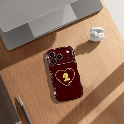 Coque iPhone 17 Pro Max ondulée rose fleur : le cadeau mignon parfait pour filles