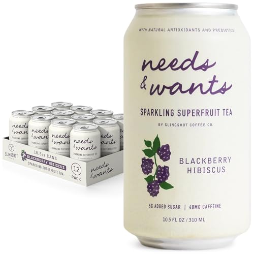 Needs & Wants Sparkling Tea - Blackberry Hibiscus, 10.5oz Cans