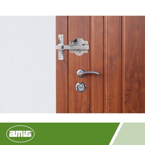 Amig, Door Security Bolt Surface Mounted Lock with Round Cylinder Inside and Outside Mod. 4, Key Lock, 88 x 153 mm - Image 2