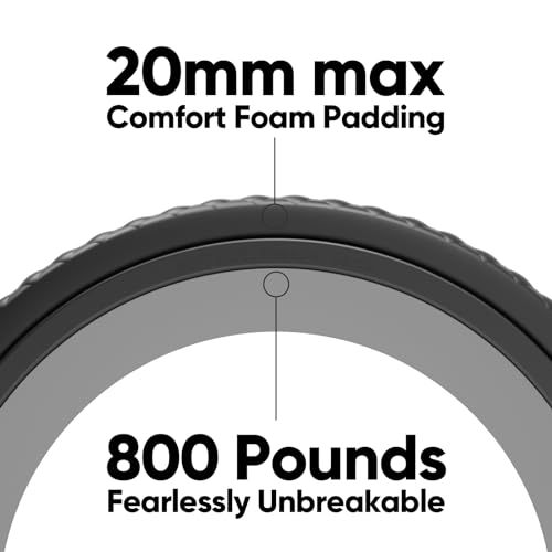 FitBeast Back Roller - Deep Tissue Massage Wheel, Yoga Wheel & Back Stretcher for Pain Relief (6''+9''+12'', Black) — view 4