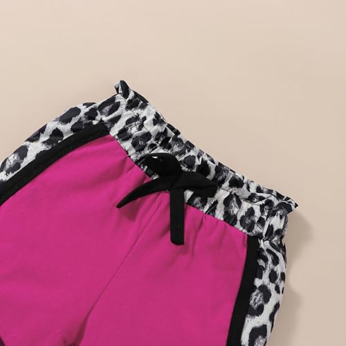 Image of FOCUTEBB Toddler Girl Clothes Summer Outfits Cute Baby Short Sleeve T-shirt Shorts Leopard Camo Printed 18 Months to 6 Years