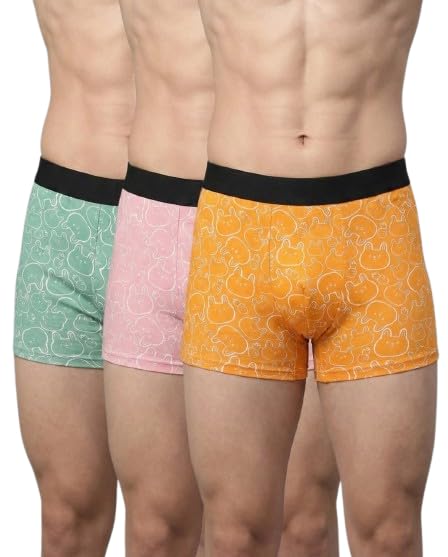 Image of REDX Comfort Mens Underwear Combo|Mens Printed Underwear|Stylish Innerwear for Men's Trunks Imported Nylon Fabric Multicolor Pack of 3