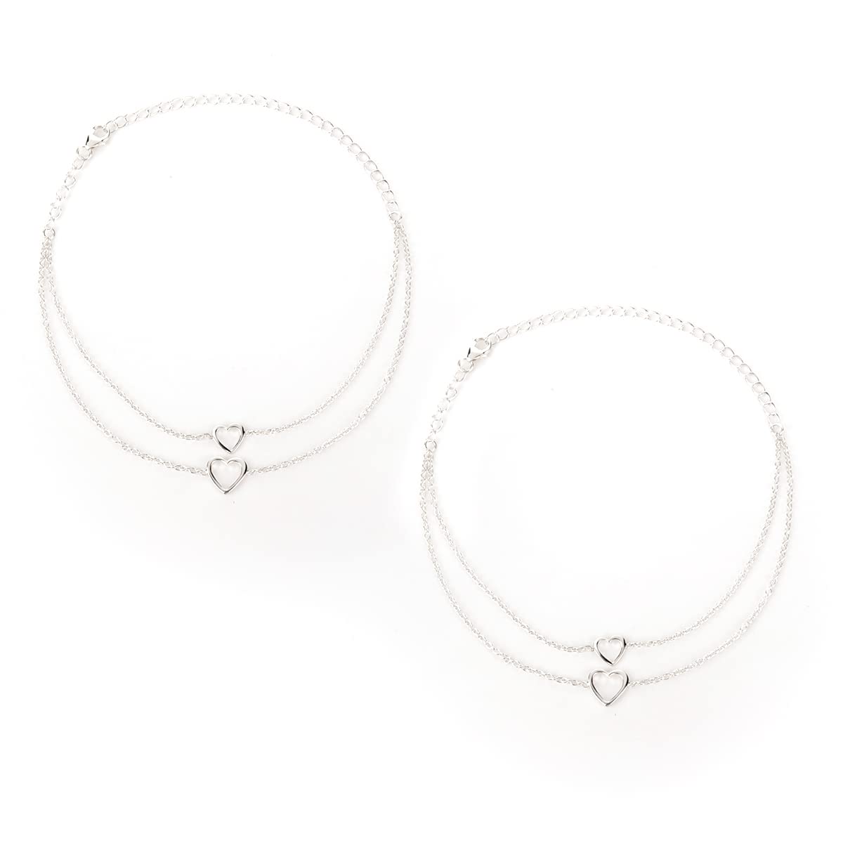 Shaya by CaratLane Heart To Heart Anklets in 925 Silver for Women (B0BNN1KQR7) Amazon Price History, Amazon Price Tracker