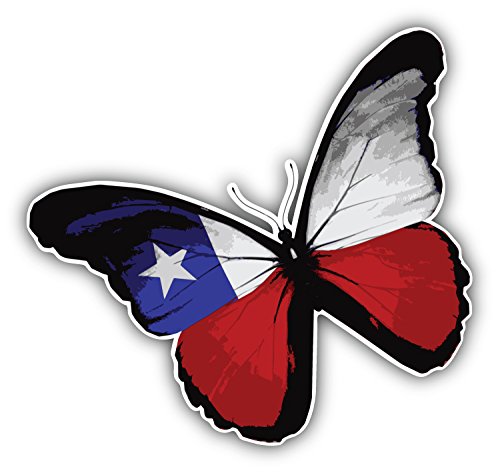 postwalldecor Chile Flag Butterfly Alta Calidad De Coche De Parachoques Etiqueta Engomada 12 x 12 cm