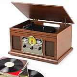 CENTRE MULTIDIVERTISSEMENT : Avec son look vintage et ses fonctionnalités modernes, écoutez votre musique comme vous le souhaitez : vinyles, CD, cassettes, radio AM/FM ou streaming depuis votre smartphone via Bluetooth ou prise casque/auxiliaire 3,5 mm