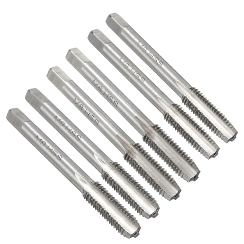 sourcing map 2 Set Metric Hand Tap Set, M8 x 1.25 H2 Thread Taper + Plug + Bottom Taps, High Speed Steel (HSS) Screw Threading Tapping Tool Kit