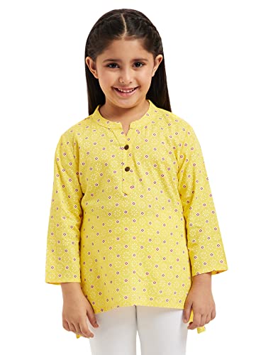 Image of Amazon Brand - Jam & Honey Girl's Cotton Regular Short Kurti