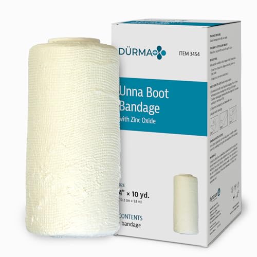 Dynarex Dürma+ Unna Boot Bandage with Zinc Oxide - Maintains Moist Environment and Provides Compression for Leg Ulcers, Edema, Sprains - 4