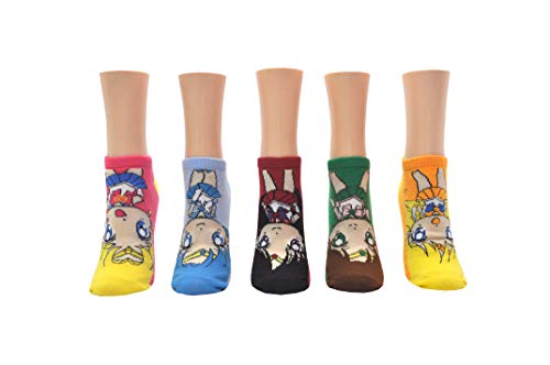 Everything Legwear Sailor Moon Characters Lowcut Socks (5 Pair Pack) - Ladies Shoe Size 4-10