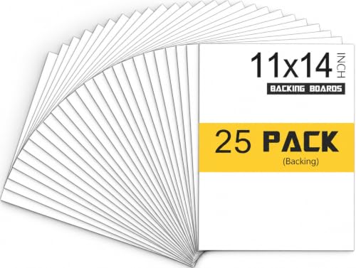25 Pack 11x14 White Acid-Free Backing Boards Uncut Mat Boards for Frames Photos Prints & Artwork