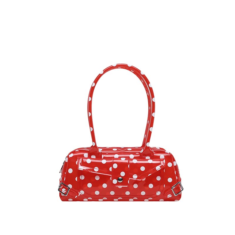 Cartera de maquillaje grande con lunares y crema para mujer