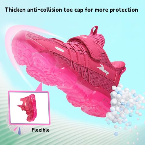 Image of JMFCHI Boys Girls Kids Sneakers Knitted Mesh Running Tennis Athletic Shoes