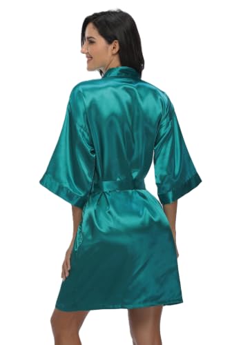 Image of Women's Pure Short Silky Robes Bridesmaid Bride Party Satin Robes Sleepwear